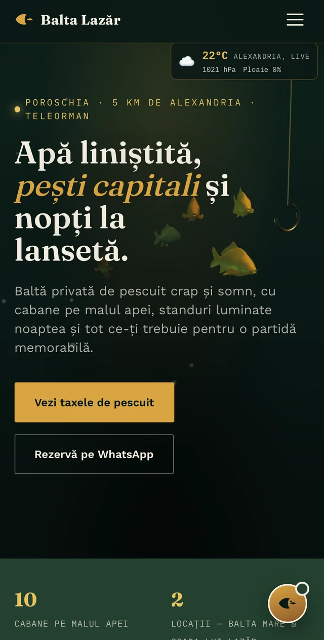 Site-ul Balta Lazăr, văzut pe telefon